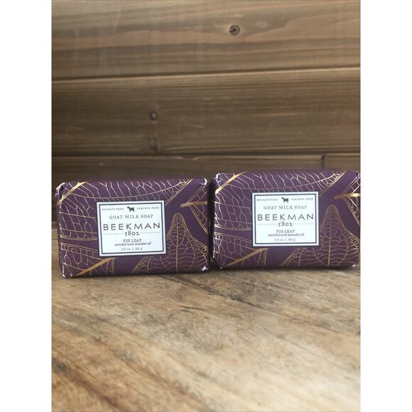 (2) Beekman 1802 FIG LEAF Palm Size Bar Soap - 3.5 oz Each - Picture 1 of 5